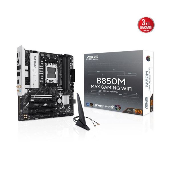 Asus B850M Max Gaming WiFi AMD AM5 DDR5 Micro ATX Anakart