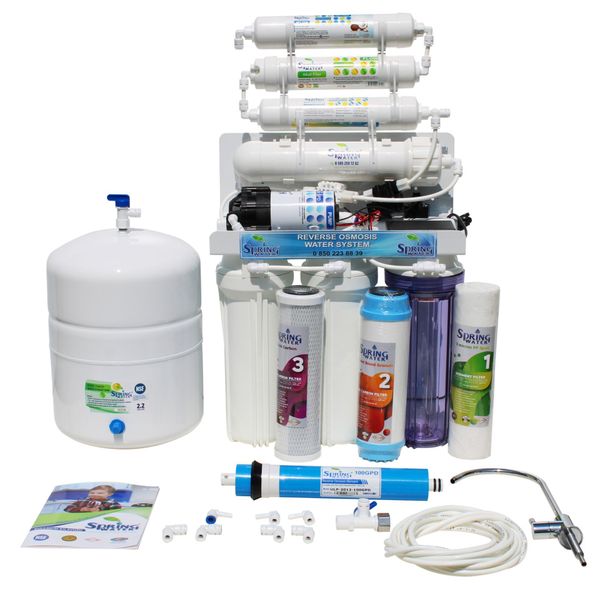 Spring Water Ters Ozmoz 11 Aşamalı 8 lt Pompalı Açık Kasa Su Arıtma Cihazı