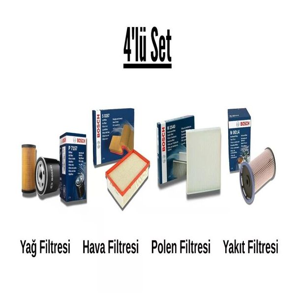 Bosch VW Golf 4 1.6 1998-2006 4'lü Karbonlu Filtre Bakım Seti