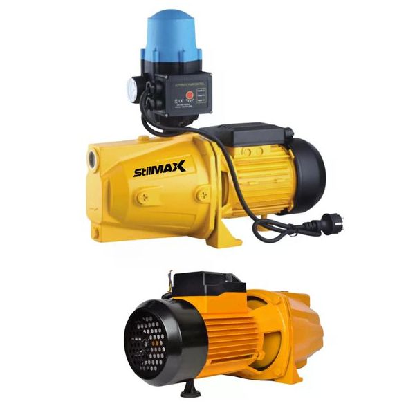 Stilmax SJET150 Siyah 1.5 HP 1100W 24 lt Çift Çarklı Otomatik Sistem Paket Hidrofor Su Pompası Metal Dişli Bakır Sargı