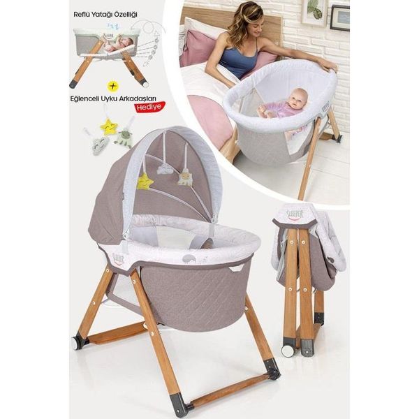 Kiwi KW-2001 Kahve Sleeper Anne Yanı Reflü Ayarlı Park Beşik