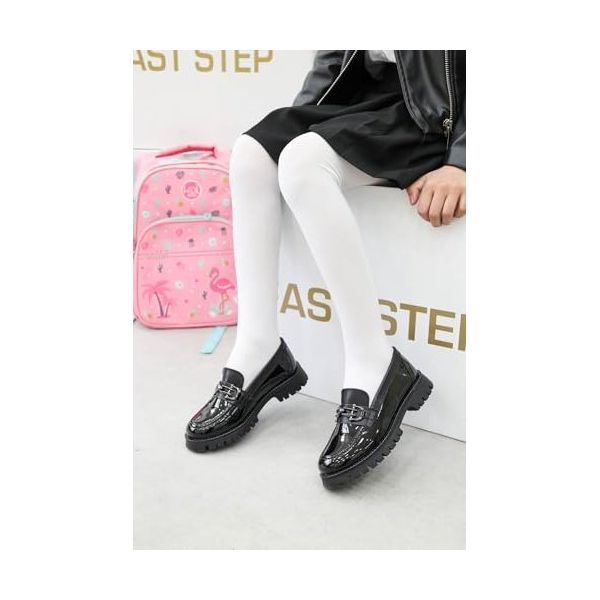 Fast Step 006XA0010 Siyah Rugan Hakiki Deri Kız Çocuk Casual Ayakkabı
