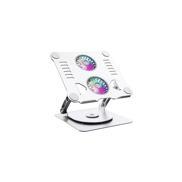Daytona ST-801D Çift Fanlı Alüminyum Katlanabilir 360 Derece Dönebilir Gümüş Laptop Macbook Standı