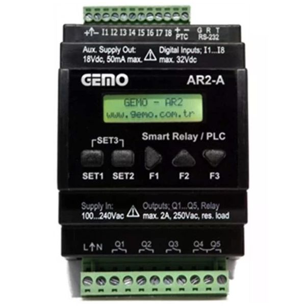 Gemo AR2-A-230VAC-8D Programlanabilir Akıllı Röle