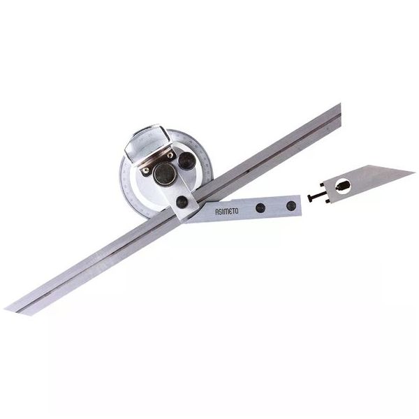 Asimeto AS-490065 3-Çubuk Büyüteçli (150mm, 200mm, 300mm) Açı Ölçer