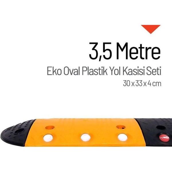Star Çelik Starçelik 3,5 Metre Eko Oval Plastik Hız Kesici Set Yol Kasisi