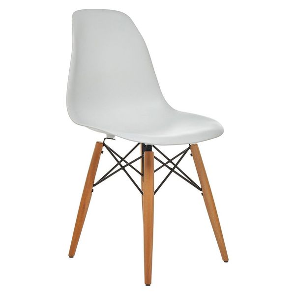 Seduna Eames Natural Beyaz Ahşap Ayaklı Sandalye