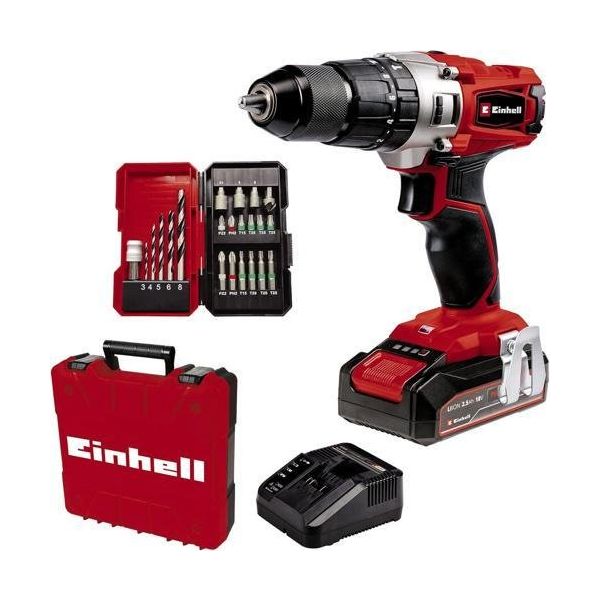 Einhell TE-CD 18/2 Li-I 18 V 2.5 Ah Akülü Darbeli Matkap+22 Parça Vidalama Set