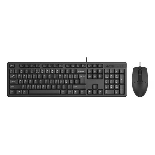 A4Tech A4-Tech KR-3330S Siyah Kablolu Sessiz Türkçe Q Klavye ve Mouse Set