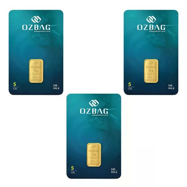 3X5 gr 24 Ayar Külçe Altın