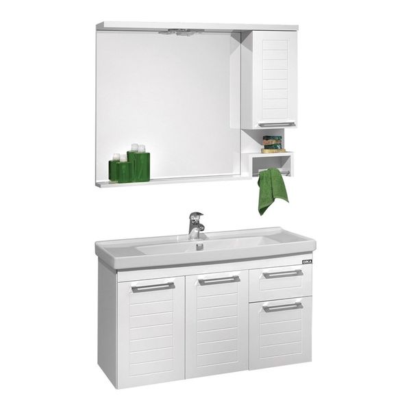 Orka Perge 100 cm Mdf Beyaz Banyo Dolabı