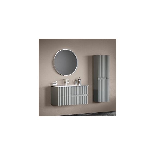 Orka Moonlight ORKA5003390 Mat Gri Lake 90 cm Banyo Dolabı Takımı