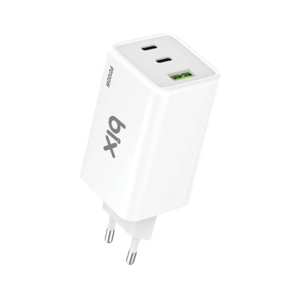 Bix BX3P101G 100 Watt Beyaz Gan Üçlü Portlu Pd Pps Destekli Usb-C Usb-A Hızlı Şarj Laptop Adaptörü