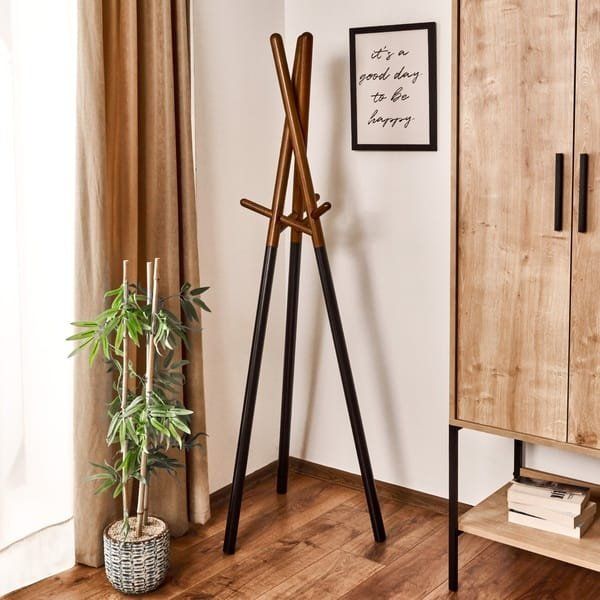 Just Home 164 cm Ceviz Siyah Tripod Ayaklı Askılık
