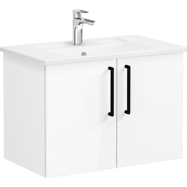VitrA 66390 Root Flat Kapaklı 80 cm Parlak Beyaz Lavabo Dolabı
