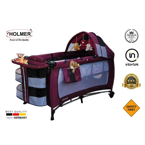 Holmer Kids Maxi Comfort Eurostyle Mürdüm 60x120 cm Oyun Parkı ve Aloevera 70x110 cm Yatak