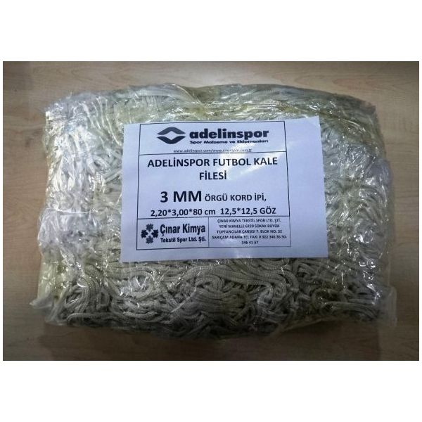 Adelinspor 3 mm Kord İpi 3,20x2,20x0,8 m Futbol Kale Filesi