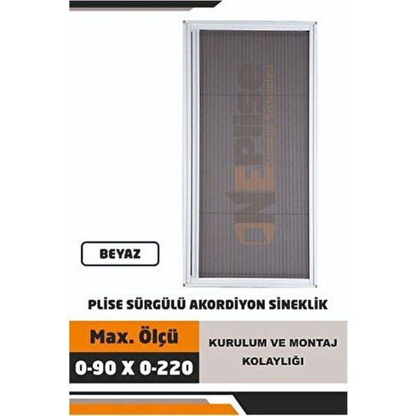 Köroğlu Sineklik ve Yapı Market Plise Pileli Alüminyum 90x210 cm Sürgülü Kapı Sinekliği
