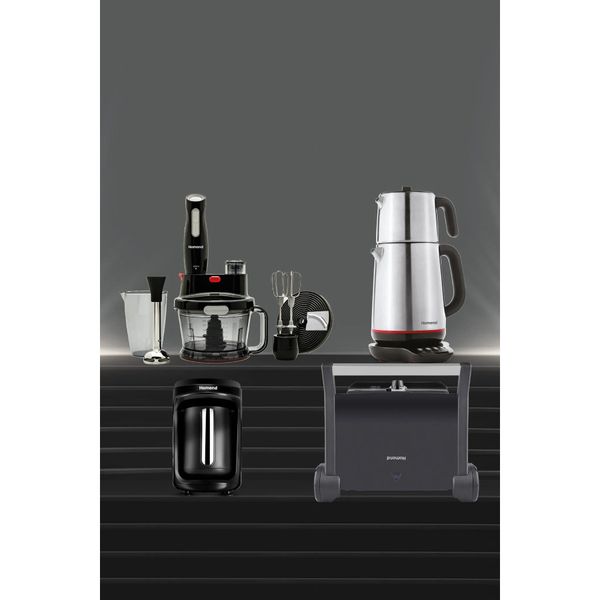 Homend Premium24 4'lü Tost Kahve Çay Makinesi ve Blender Elektrikli Çeyiz Seti
