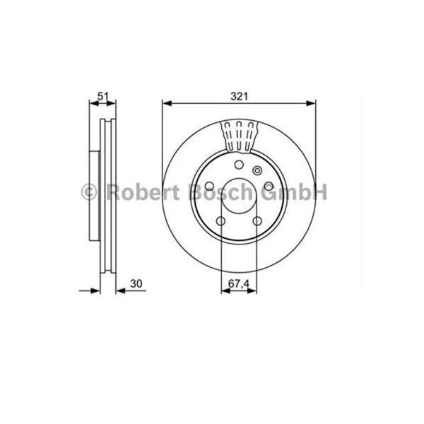 Bosch 0986479544 Insignia Opel Havalı 17 inç Ön Fren Diski