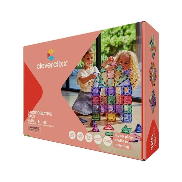 Cleverclixx Large Creative Pack Pastel 125 Parça 3+ Yaş Manyetik Blok