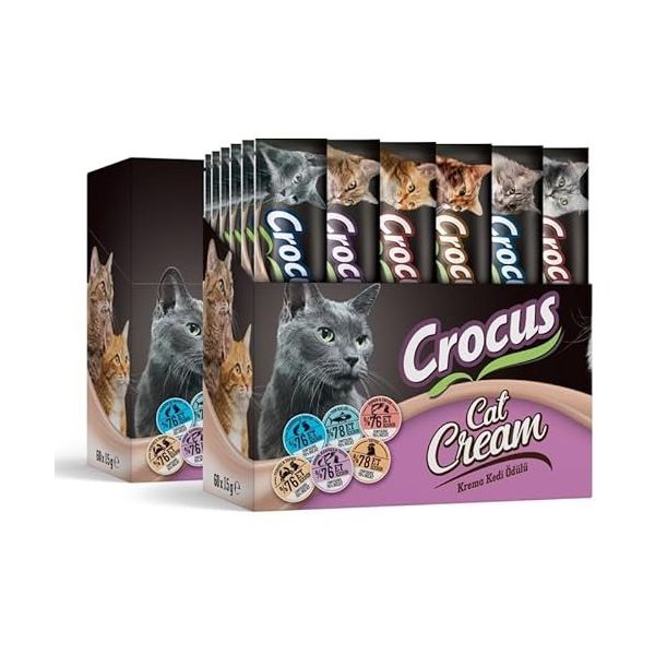 Crocus Multipack 900 gr 60x15 gr 6 Çeşit Krema Kedi Ödülü