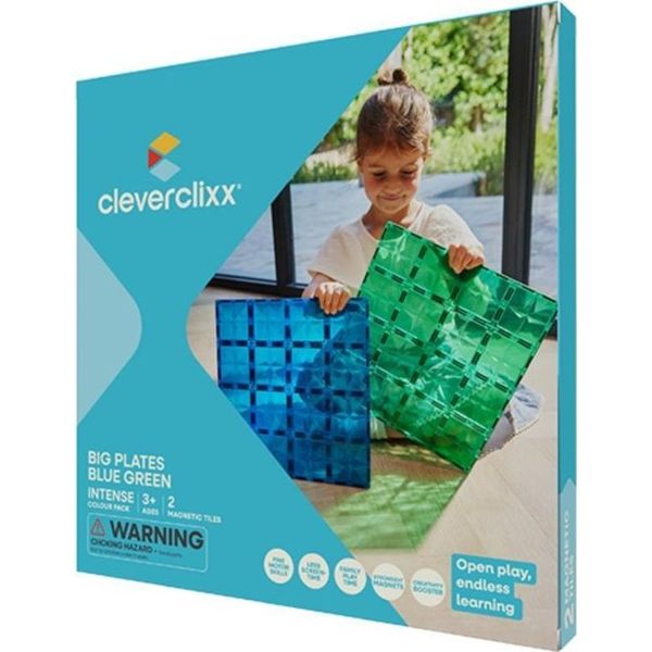 Cleverclixx Big Plates Mavi Yeşil 2 Parça 3+ Yaş Yapı Oyuncağı