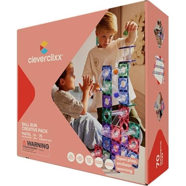 Cleverclixx Ball Run Creative Pack Pastel 70 Parça 3+ Yaş Manyetik Blok
