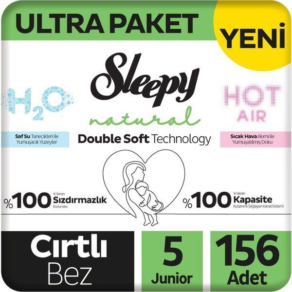 Sleepy Natural Double Soft No:5 Junior 156 Adet Bebek Bezi