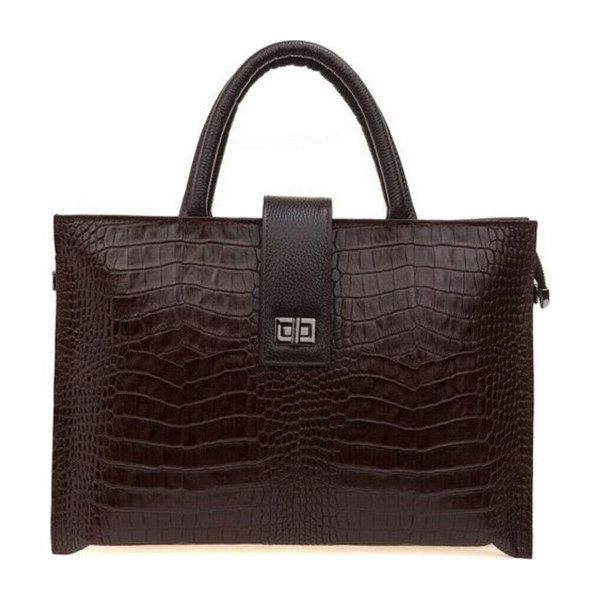 Bilik Deri BLM093045 Kahve Kroko Deri Unisex Laptop ve Evrak Çantası