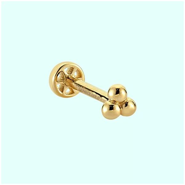 Sembol Gold 14 Ayar Taşsız Altın Cemre Tragus Piercing