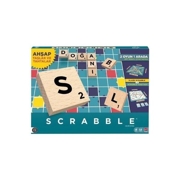 Scrabble JLJ64 Orijinal Ahşap İkisi Bir Arada Türkçe