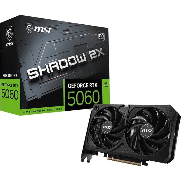 MSI GeForce RTX 5060 Shadow 2X OC MAX 8GB GDDR7 Ekran Kartı