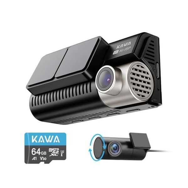 Kawa D11 4K 1080P Sony Starvis Sensörlü Yapay Zeka Destekli Wi-Fi 2 Kameralı Ön Arka GPS'li Araç Kamerası
