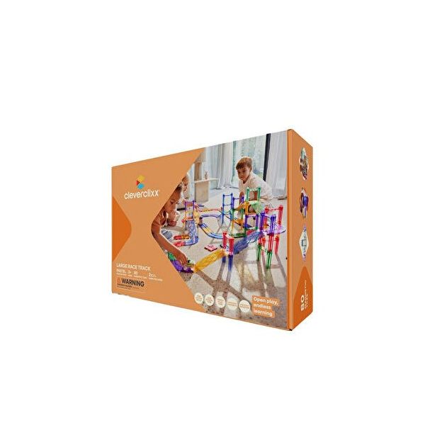 Cleverclixx Large Race Track Pastel 80 Parça 3+ Yaş Manyetik Blok