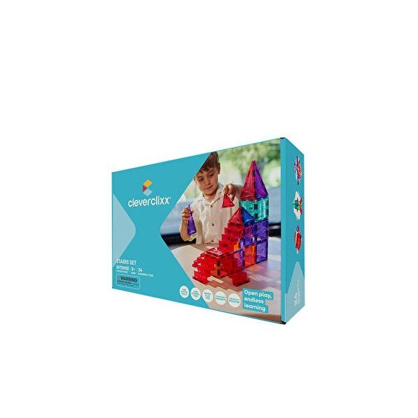 Cleverclixx Stairs Set Intense 34 Parça 3+ Yaş Manyetik Blok