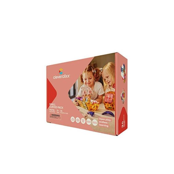 Cleverclixx Curved Pack Pastel 34 Parça 3+ Yaş Manyetik Blok