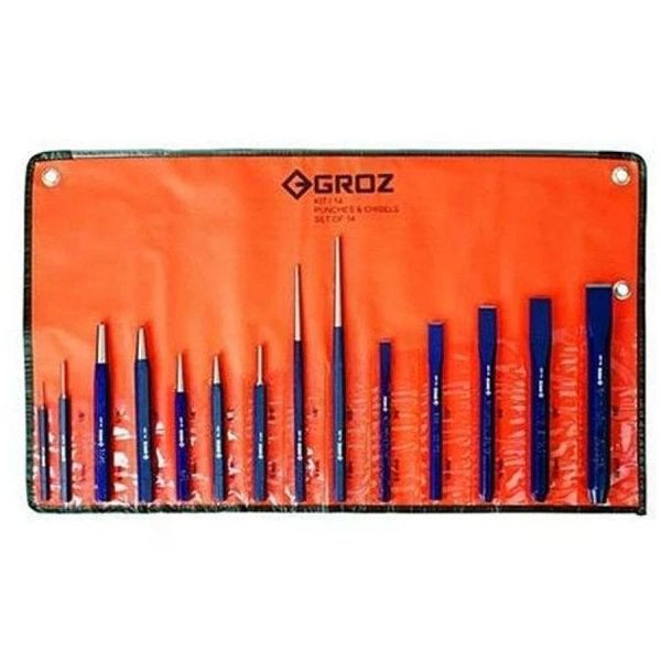 Groz KIT14ST 14'lü Pim Zımba Ve Keski Takımı