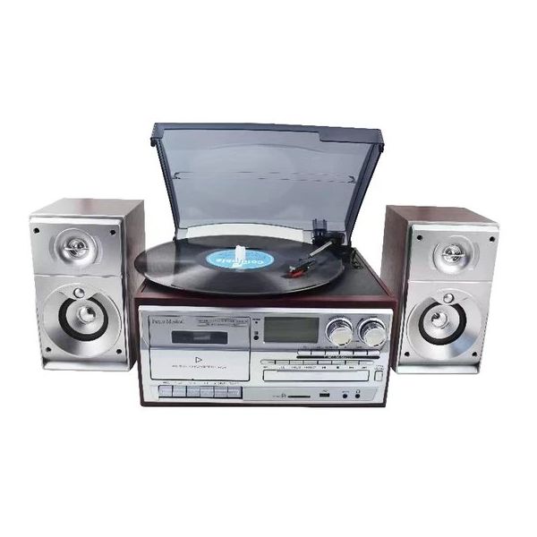 Knstar KN-120 Kumandalı Hoparlörlü Bluetoothlu CD'li Kaset USB Radyo Özellikli Pikap