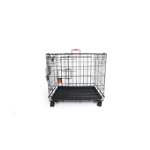 M-Pets Voyager Tekerlekli 2 Kapılı 61x46x48 cm S Siyah Köpek Kafesi