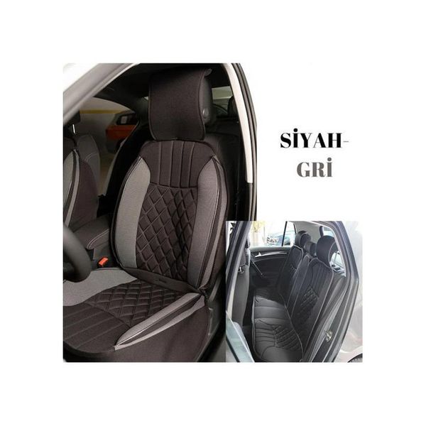 Renault Symbol Elegance FS Gri Siyah Ön Arka 5'li Oto Koltuk Minderi Takım