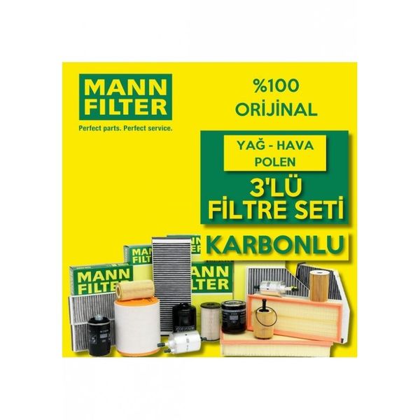 Mann Filter Mercedes B150 W245 2005-2011 3'lü Karbonlu Filtre Bakım Seti