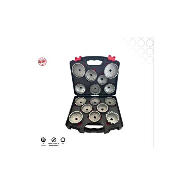 WOSSEN 41600 1/2 15 Parça Tas Tipi Yağ Filtre Sökme Seti Takımı