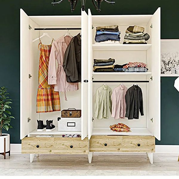 Metalia Modena 3 Kapılı 2 Çekmeceli Gardrop