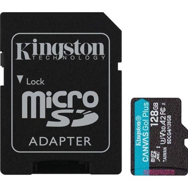 Kingston Canvas Go Plus SDCG4/128GB Class 10 UHS-I U3 A2 V30 128 GB Micro SD Kart
