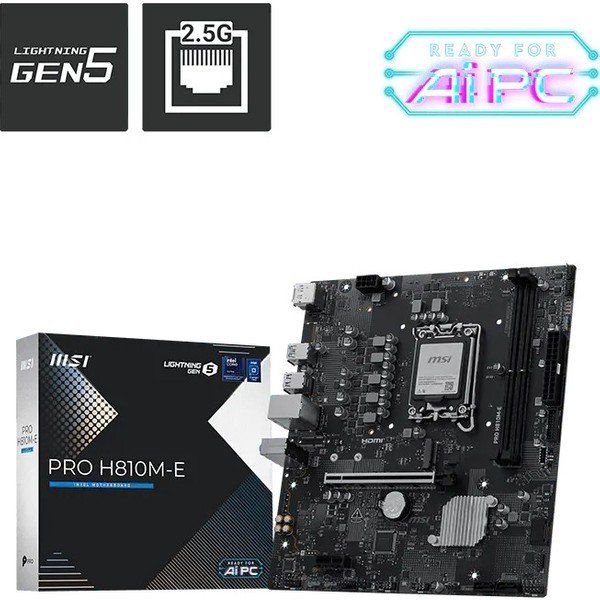 MSI Pro H810M-E Intel LGA1851 DDR5 Micro ATX Anakart
