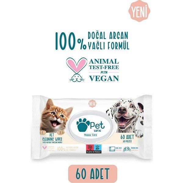 Petlove 4x60 Adet Evcil Hayvan Temizleme Mendili