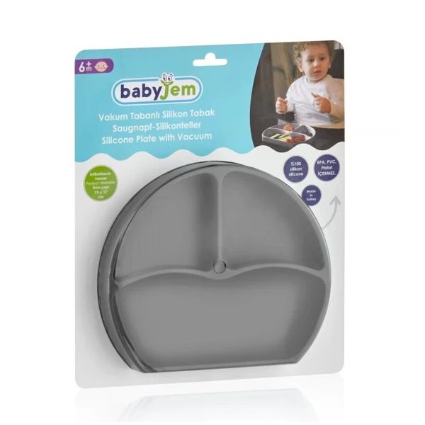 Babyjem 715 6+ Ay Gri Silikon Tabak