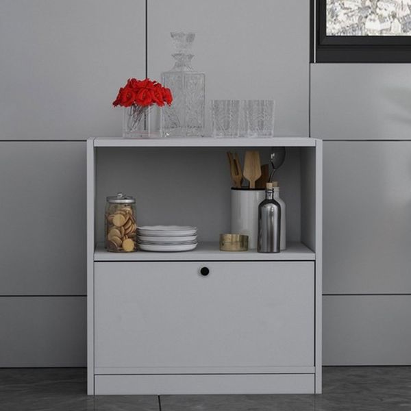 BK Concept ÇA-D-1139-Ç 65,4 cm Çıtasız Kapaklı Raflı Beyaz Çok Amaçlı Dolap