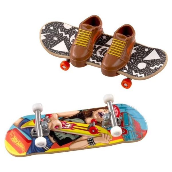 Hot Wheels HXL17-HXL20 Skate Retro Temalı 2'li Ayakkabı ve Parmak Kaykay